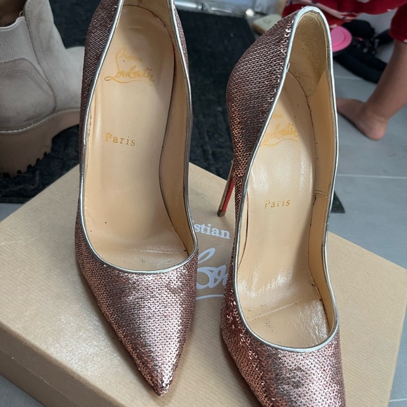Christian Louboutin Metallic Pink Heels - Picture 1 of 4